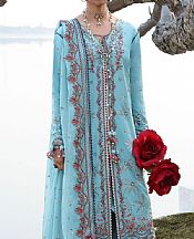 Hussain Rehar Turquoise Lawn Suit- Pakistani Lawn Dress