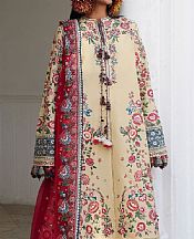 Hussain Rehar Ivory Lawn Suit- Pakistani Designer Lawn Suits