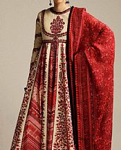 Hussain Rehar Ivory Khaddar Suit- Pakistani Winter Dress