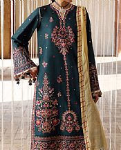 Hussain Rehar Teal Lawn Suit- Pakistani Lawn Dress