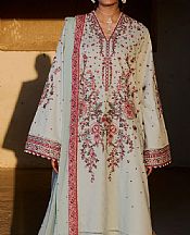 Hussain Rehar Light Blue Lawn Suit- Pakistani Lawn Dress