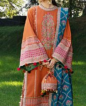 Safety Orange  Karandi Suit- Pakistani Winter Clothing