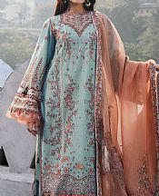 Hussain Rehar Light Turquoise Lawn Suit- Pakistani Lawn Dress