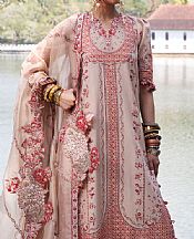 Hussain Rehar Ivory/Maroon Lawn Suit- Pakistani Designer Lawn Suits