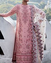 Hussain Rehar Tea Pink Lawn Suit- Pakistani Designer Lawn Suits