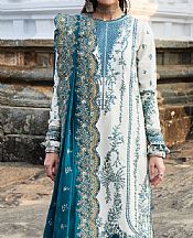 Hussain Rehar Off-white Lawn Suit- Pakistani Lawn Dress