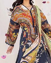 Gul Ahmed Navy Blue Cambric Suit- Pakistani Lawn Dress