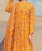 Gul Ahmed Orange Cambric Suit- Pakistani Designer Lawn Suits