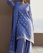 Image Dusky Blue Silk Suit- Pakistani Designer Chiffon Suit