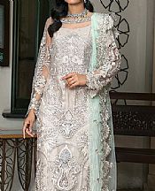 Silver Net Suit- Pakistani Designer Chiffon Suit