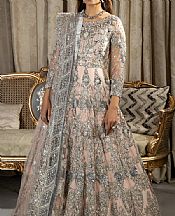 Imrozia Light Pink/Grey Net Suit- Pakistani Designer Chiffon Suit