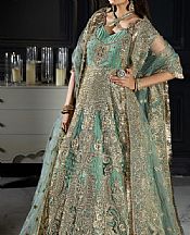 Imrozia Teal Net Suit- Pakistani Chiffon Dress