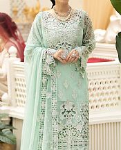 Imrozia Turquoise Green Chiffon Suit- Pakistani Designer Chiffon Suit