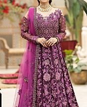 Imrozia Egg Plant Net Suit- Pakistani Chiffon Dress