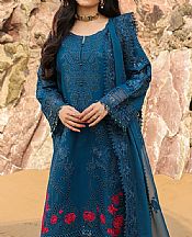 Imrozia Teal Blue Lawn Suit- Pakistani Lawn Dress