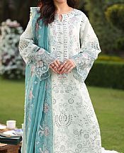 Imrozia Ivory/Turquoise Lawn Suit- Pakistani Lawn Dress
