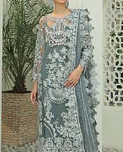Cadet Gray Net Suit- Pakistani Chiffon Dress