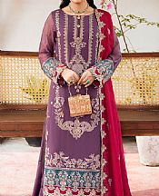 Imrozia Plum Chiffon Suit- Pakistani Designer Chiffon Suit