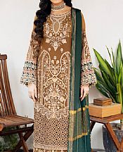 Imrozia Olive Chiffon Suit- Pakistani Chiffon Dress
