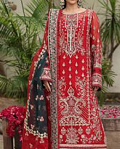 Imrozia Scarlet Organza Suit- Pakistani Designer Chiffon Suit