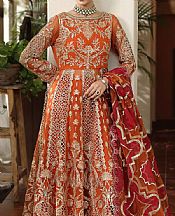 Imrozia Orange Organza Suit- Pakistani Chiffon Dress