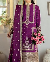 Imrozia Plum Silk Suit- Pakistani Designer Chiffon Suit