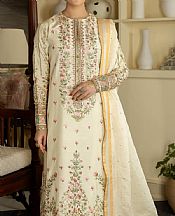 Imrozia Off White Silk Suit- Pakistani Designer Chiffon Suit