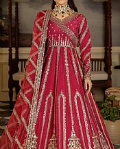 Imrozia Crimson Silk Suit- Pakistani Chiffon Dress