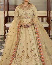 Imrozia Sand Gold Silk Suit- Pakistani Chiffon Dress