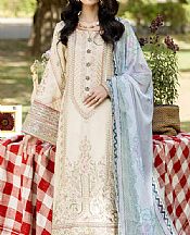 Imrozia Ivory Lawn Suit- Pakistani Designer Lawn Suits