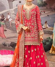 Imrozia Rich Carmine Chiffon Suit- Pakistani Chiffon Dress