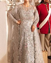 Imrozia Grey Net Suit- Pakistani Designer Chiffon Suit