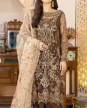 Brown Net Suit- Pakistani Designer Chiffon Suit