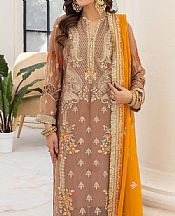 Imrozia Taupe Chiffon Suit- Pakistani Designer Chiffon Suit