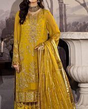 Imrozia Mustard Chiffon Suit- Pakistani Chiffon Dress