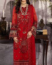 Imrozia Scarlet Chiffon Suit- Pakistani Designer Chiffon Suit