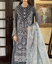 Imrozia Grey Chiffon Suit- Pakistani Designer Chiffon Suit