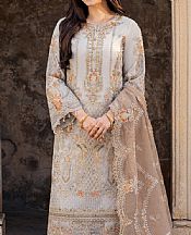 Imrozia Grey Organza Suit- Pakistani Designer Chiffon Suit