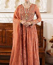 Imrozia Dark Peach Chiffon Suit- Pakistani Chiffon Dress