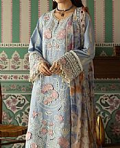 Imrozia Cadet Blue Lawn Suit- Pakistani Designer Lawn Suits