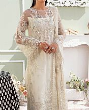 Imrozia White Net Suit- Pakistani Chiffon Dress