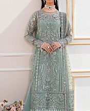 Imrozia Light Turquoise Net Suit- Pakistani Designer Chiffon Suit