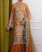 Imrozia Safety Orange Chiffon Suit- Pakistani Chiffon Dress