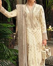 Imrozia Cream Lawn Suit- Pakistani Lawn Dress
