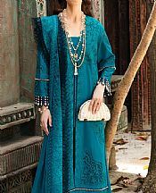 Imrozia Teal Blue Lawn Suit- Pakistani Lawn Dress