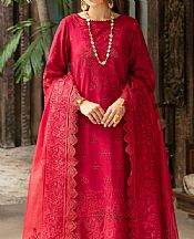 Imrozia Crimson Lawn Suit- Pakistani Designer Lawn Suits