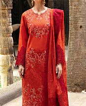 Imrozia Rust Lawn Suit- Pakistani Designer Lawn Suits