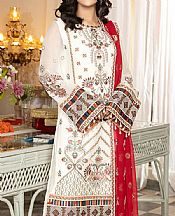 Imrozia Off White Chiffon Suit- Pakistani Designer Chiffon Suit