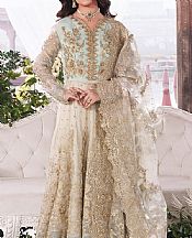 Imrozia Ivory/Sea Mist Net Suit- Pakistani Chiffon Dress