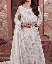 Imrozia Off White Organza Suit- Pakistani Designer Chiffon Suit